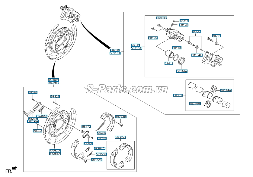 Má phanh đĩa sau KIA Sedona 2015