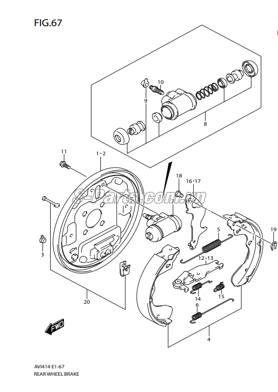 Xylanh phanh sau Suzuki Ertiga 2018-2021