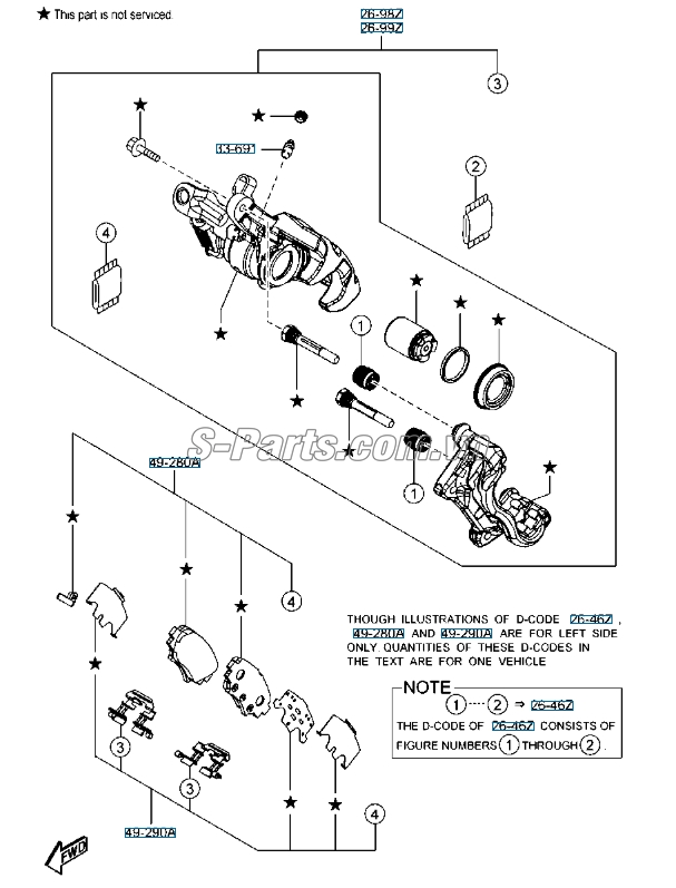 Má phanh sau Mazda 3 2013-2016