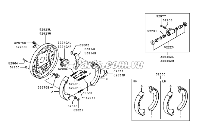 Xy lanh phanh sau Mitsubishi Mirage 2014