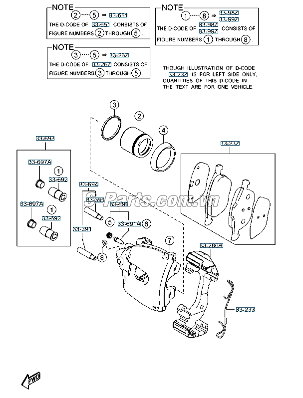 Má phanh trước Mazda 3 2010