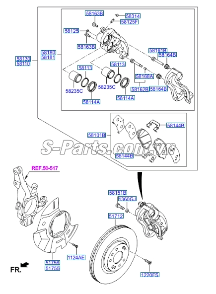 Piston phanh trước KIA New Sorento 2014