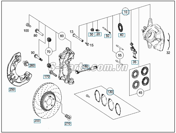 Cảm biến báo mòn phanh Mercedes-Benz GLC250 2015-2019