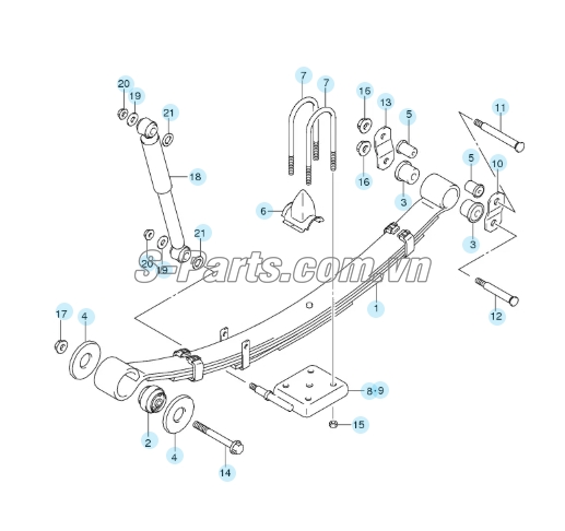 Cao su ắc nhíp sau Suzuki Carry Pro 2019