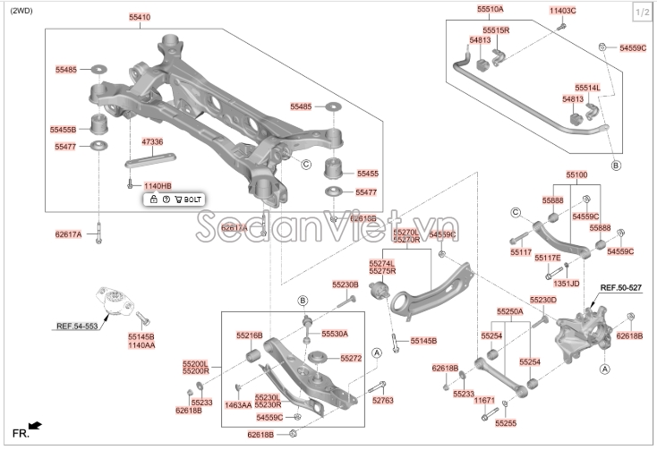 Cao su càng i Hyundai Santafe 2024-2025