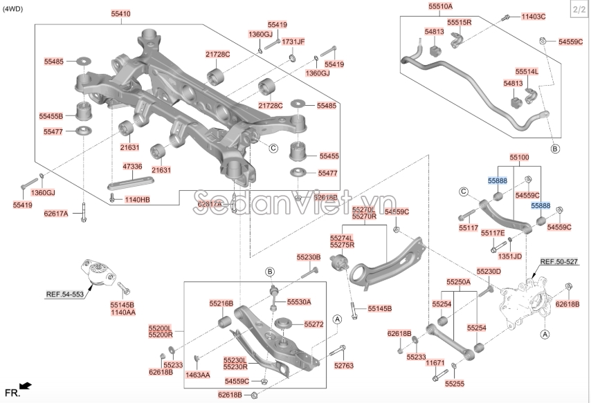 Cao su càng i Hyundai Santafe 2024-2025