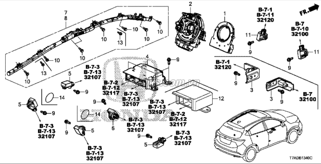 Cáp còi Honda City 2017-2020