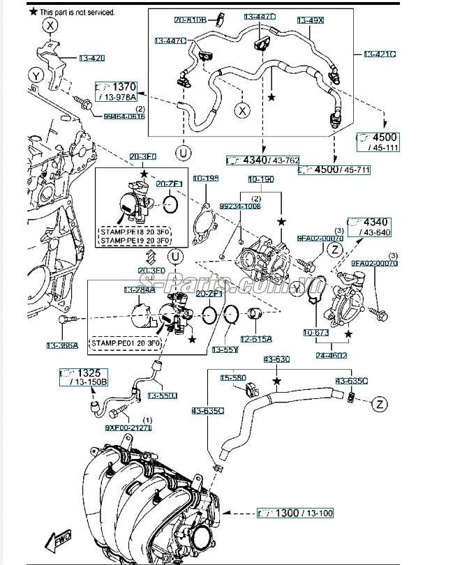 Bơm chân không Mazda 2 2015-2017