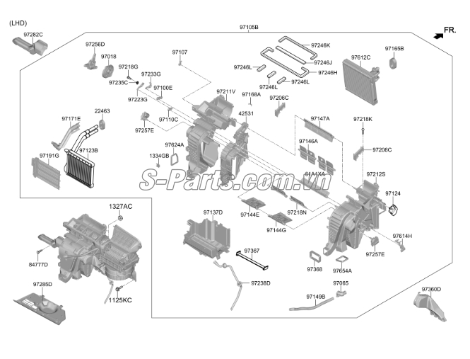 Giàn sưởi trong xe Hyundai Santafe 2019