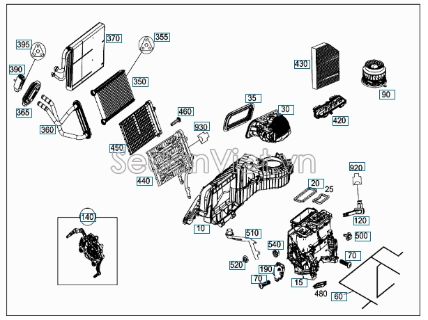 Lọc gió điều hòa trong xe Mercedes-Benz C200 2014