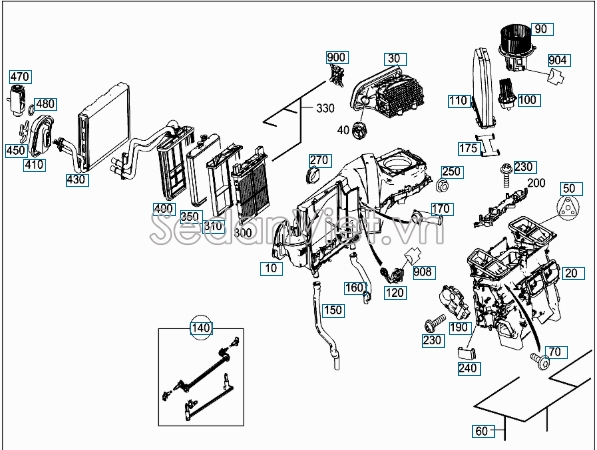 Dàn lạnh trong Mercedes-Benz C300 2008-2014