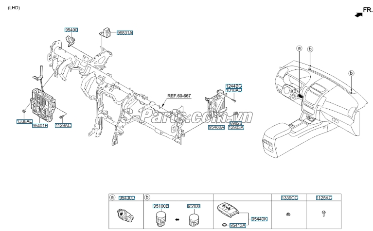 Cảm biến định vị hộp ECU Hyundai Santafe 2006-2008