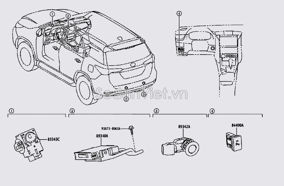 Cảm biến báo đỗ xe Toyota Avanza 2022