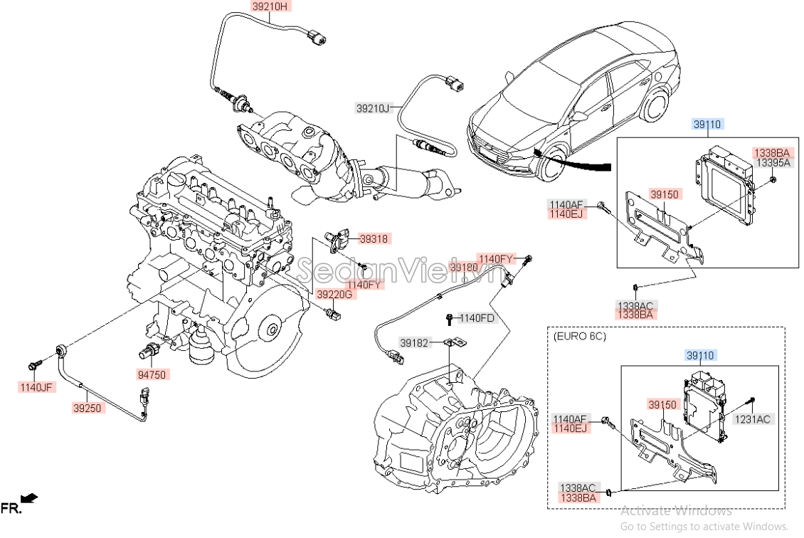 Cảm biến báo nhiệt độ nước Hyundai Santafe 2013-2015