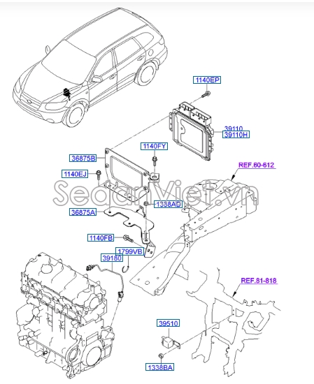 Cảm biến trục cơ Hyundai Santafe 2006-2008
