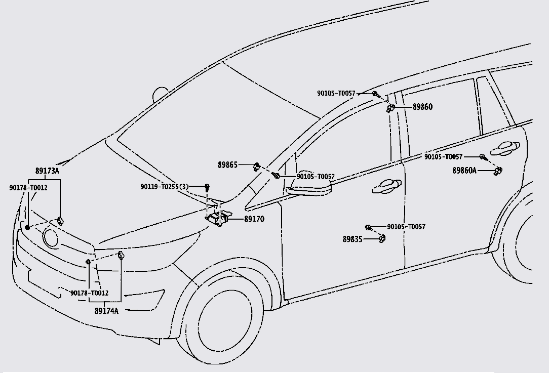 Cảm biến va chạm Toyota Fortuner 2016