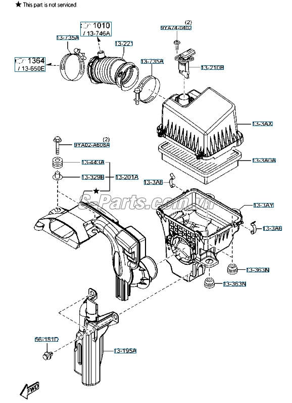 Cảm biến đo gió Mazda CX-5 2012-2015