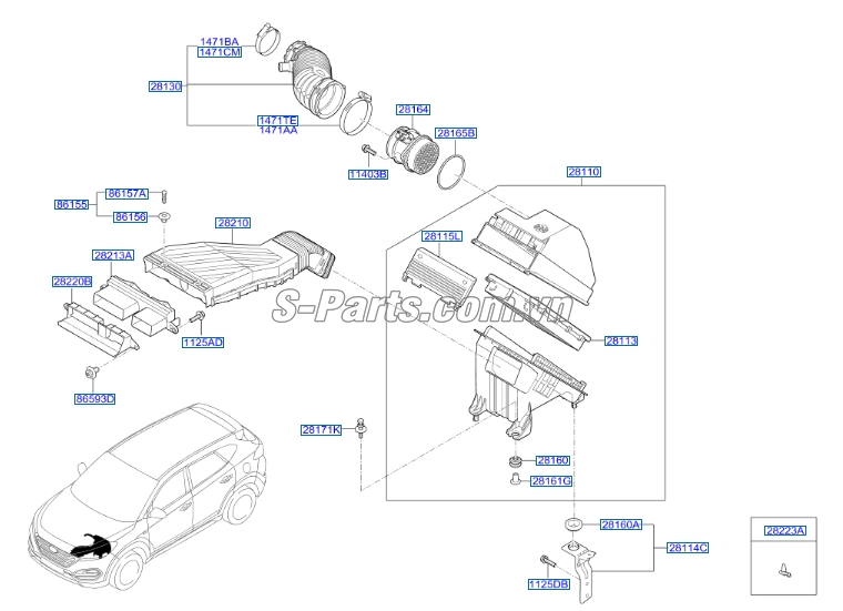 Cảm biến lưu lượng gió KIA Sedona 2015-2017