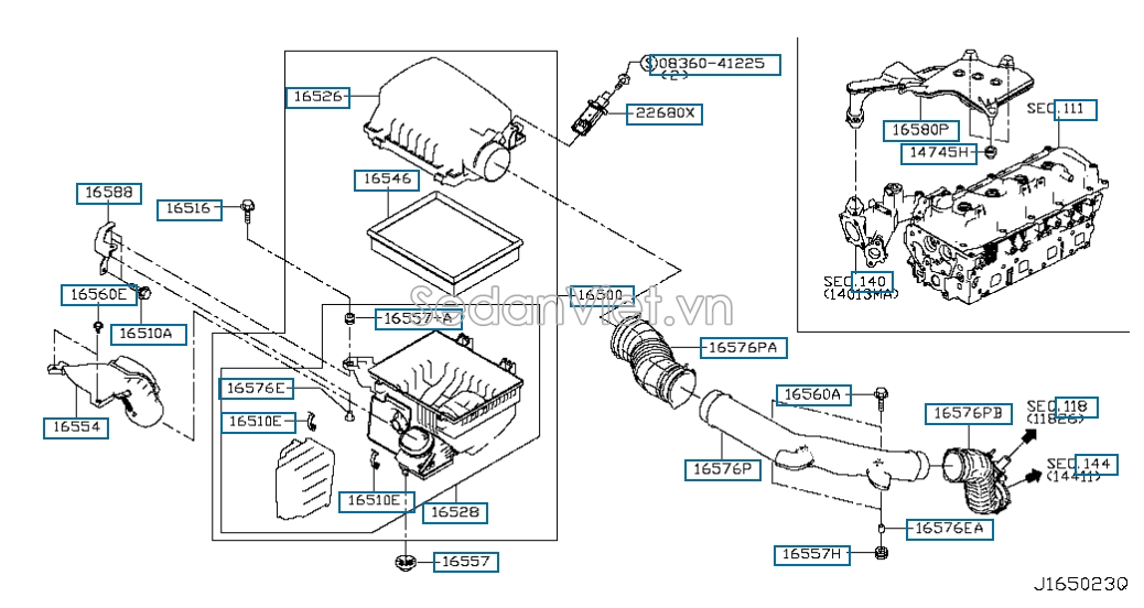 Lọc gió động cơ Nissan Navara NP300 2015
