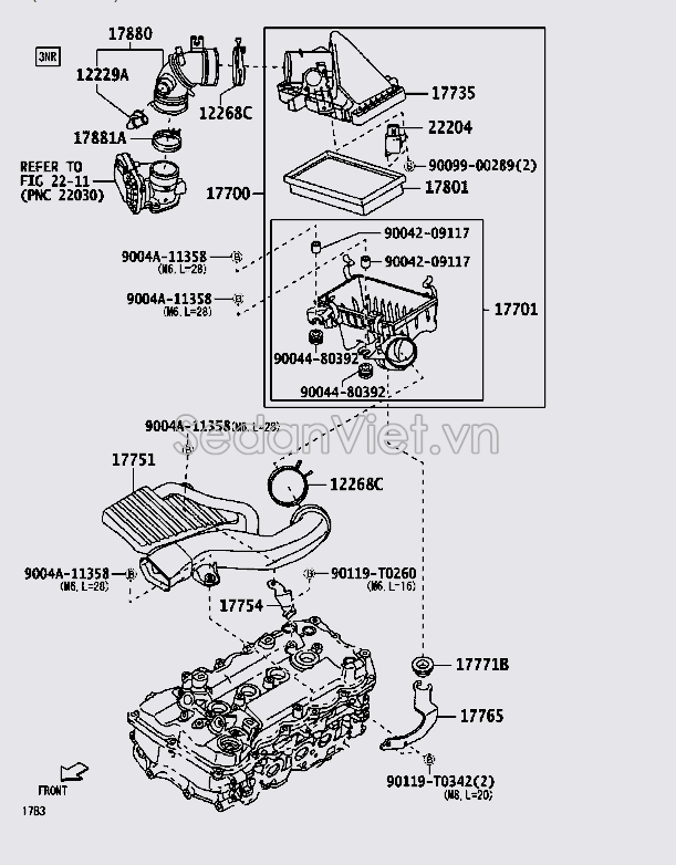 Cảm biến lưu lượng gió Toyota Avanza 2022