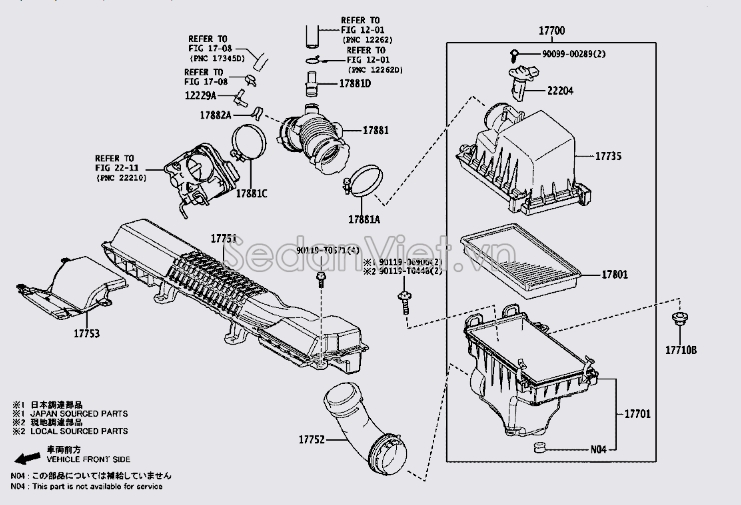 Cảm biến lưu lượng gió Toyota Corolla Cross 2021-2023