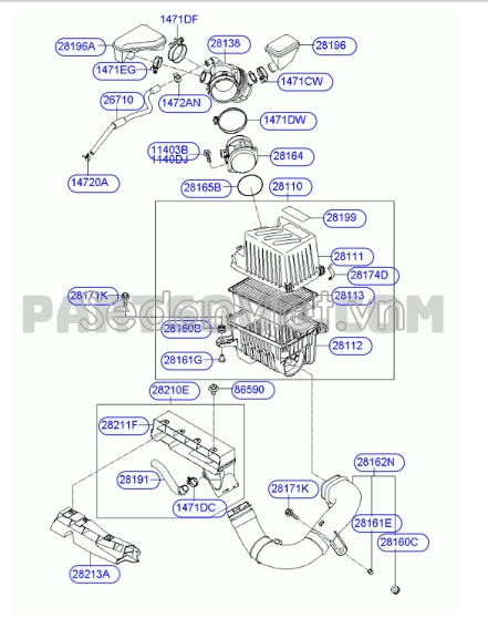 Cảm biến lưu lượng gió Hyundai Veracruz 2008