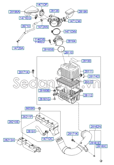 Cảm biến lưu lượng gió Hyundai Veracruz 2008