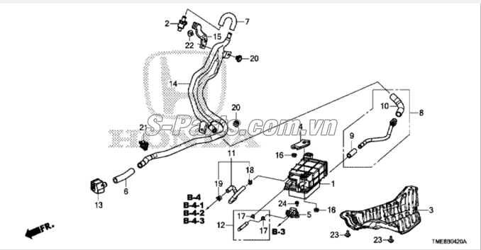 Van thu hồi xăng thừa Honda City 2017-2020