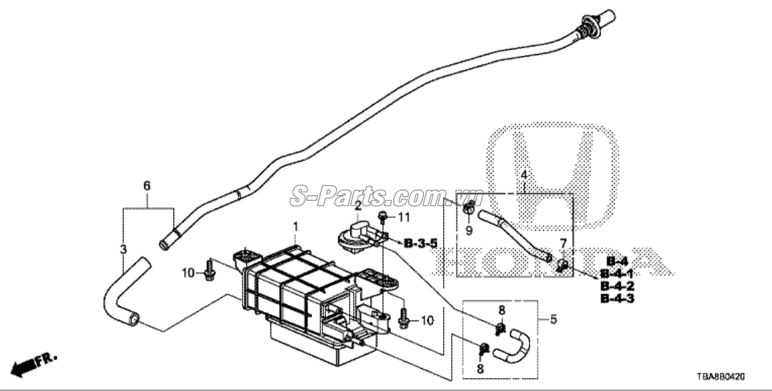Van thu hồi xăng thừa Honda City 2017-2020