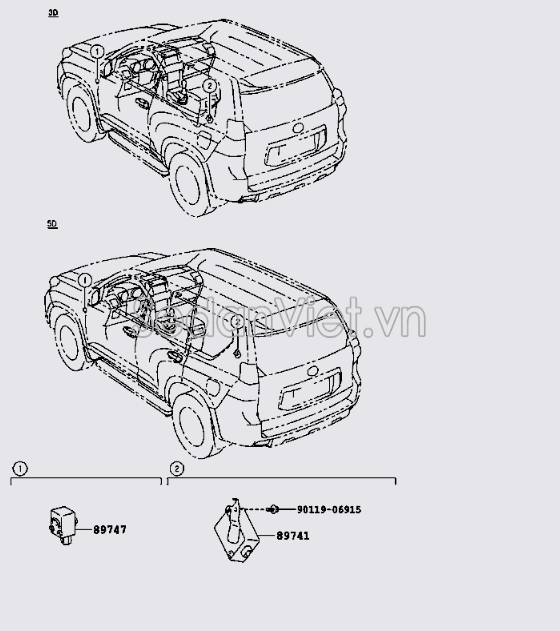 Cảm biến bảo mở cửa xe Toyota innova 2017