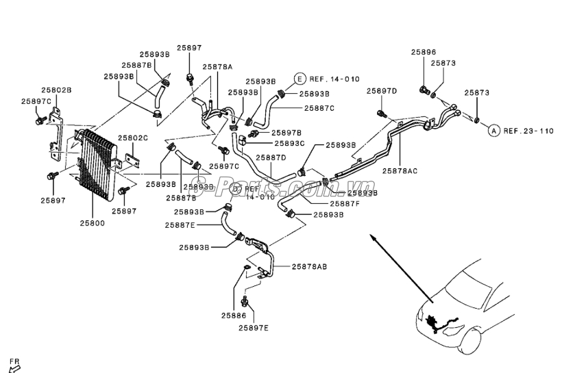 Két làm mát dầu hộp số tự động Mitsubishi Triton All New 2015-2017