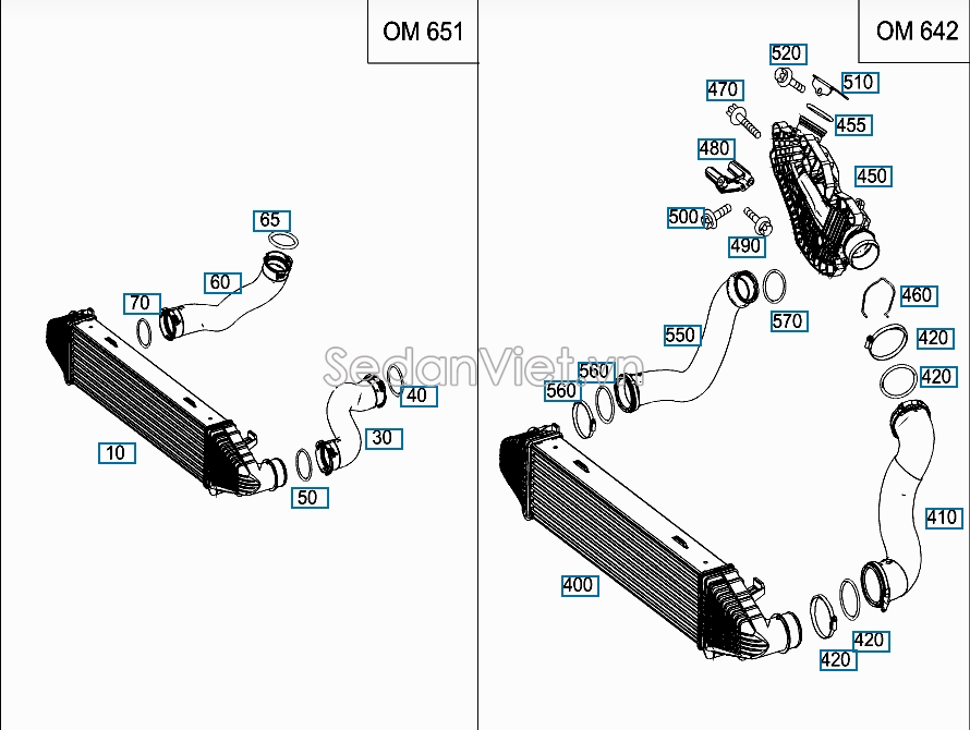 Ống turbo Mercedes-Benz GLK220 2013