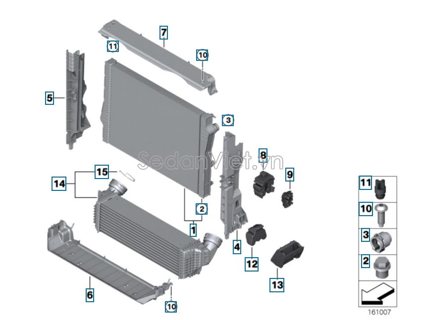 Két nước làm mát BMW X5 2011