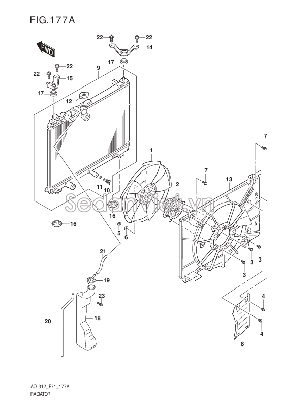 Ống dẫn nước vào két nước Suzuki Swift 2013-2017