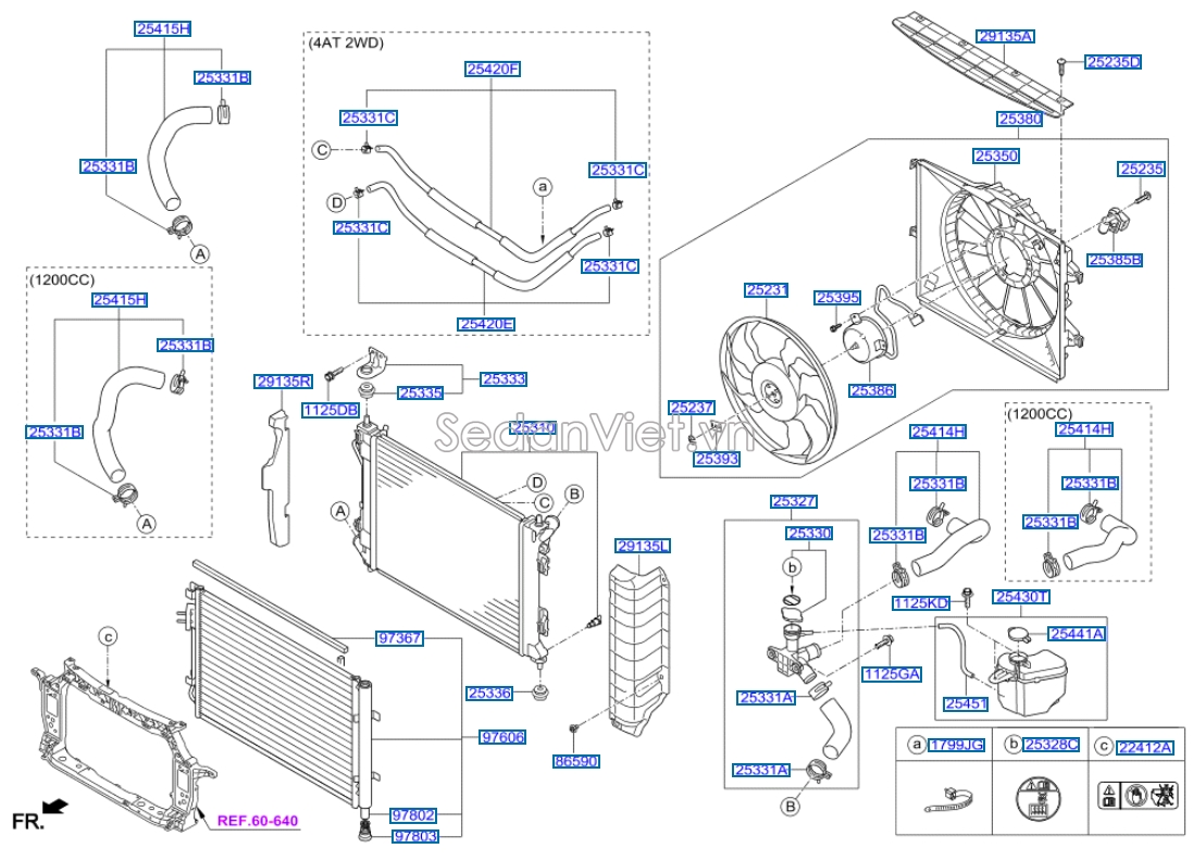 Cao su chân phin lọc ga KIA K3 2013-2016