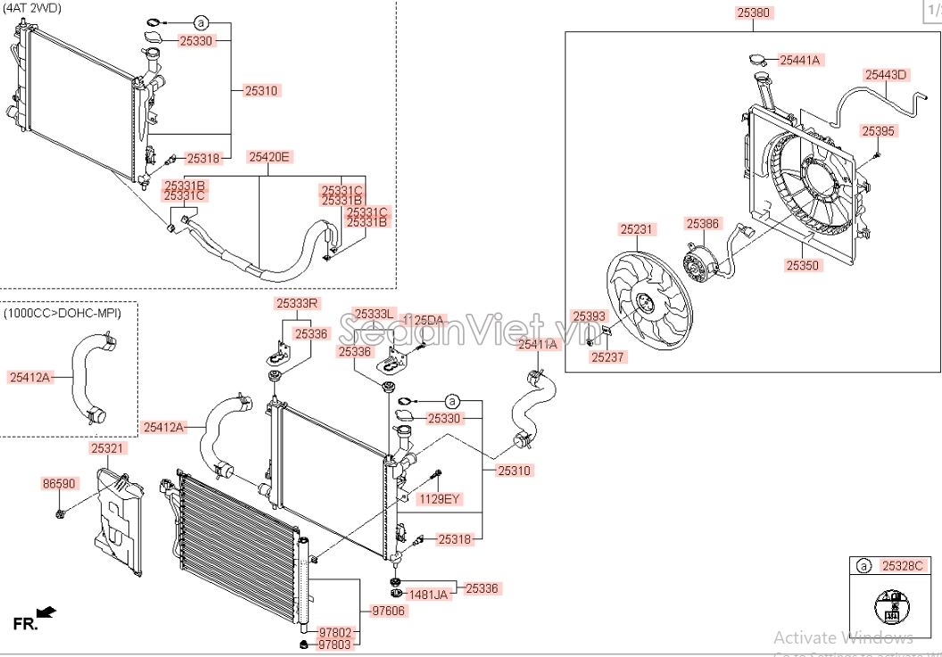 Ông nước KIA Morning 2015