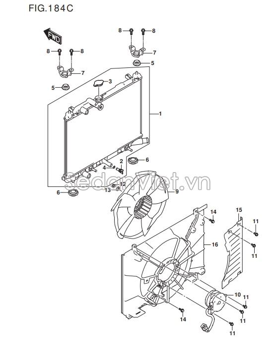 Cao su chân két nước Suzuki XL7 2020