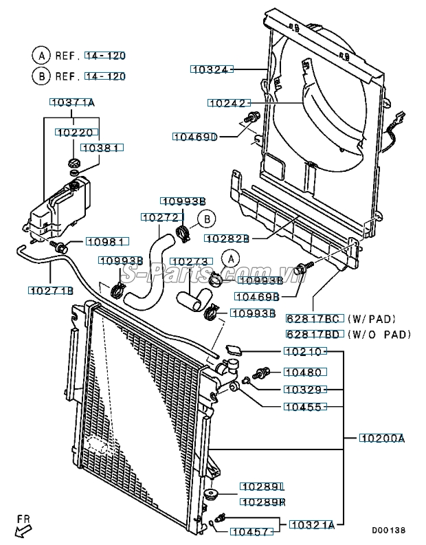 Nắp xả e nước Mitsubishi Attrage 2014-2018