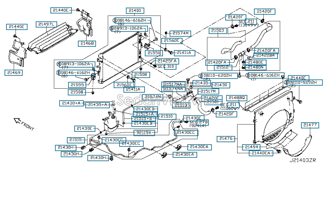 Lồng quạt gió làm mát động cơ Nissan Navara NP300 2015