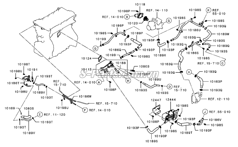 Cảm biến nhiệt độ nước Mitsubishi Outlander 2017
