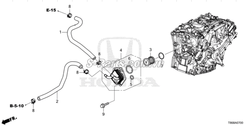 Cốc lọc dầu két sinh hàn nhớt hộp số Honda City 2017-2020