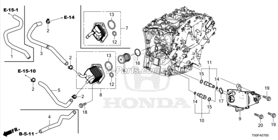 Két làm mát dầu hộp số tự động Honda City 2017