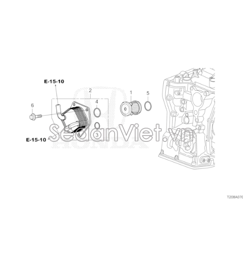 Cốc lọc dầu két sinh hàn nhớt hộp số Honda City 2017-2020