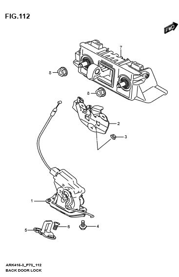 Ổ khóa ngậm cửa hậu Suzuki XL7 2020