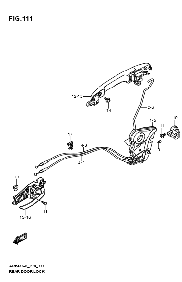 Ổ khóa ngậm cánh cửa Suzuki XL7 2008