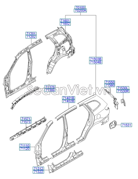 Ốp babule ngoài Hyundai Santafe 2006-2008