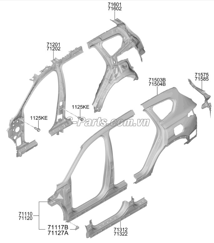 Khung thành cửa Hyundai Santafe 2019