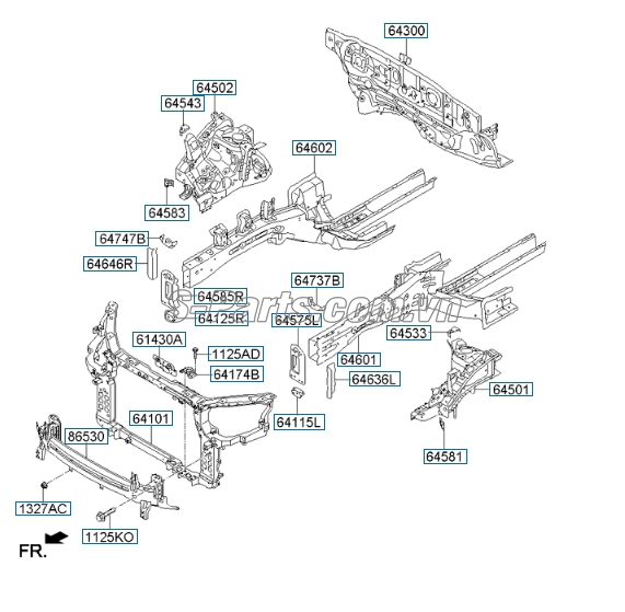 Xương giằng ngang đầu xe KIA New Sorento 2014