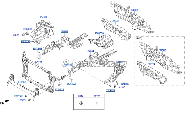 Khung xương đầu xe Hyundai Tucson 2015
