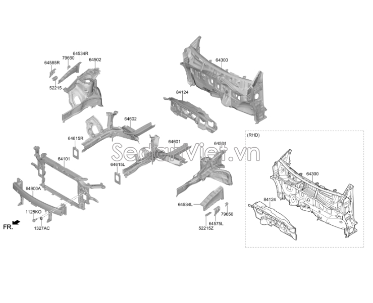 Khung xương đầu xe Hyundai Kona 2018